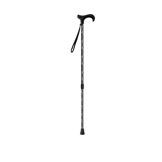 Freestanding cane derby black&white flower