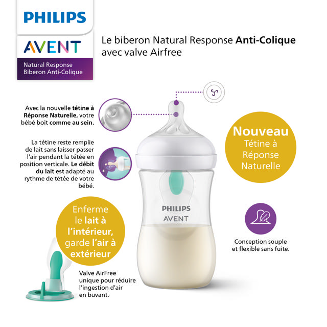 Avent Biberon Natural Response Air-Free 0m+ 125ml