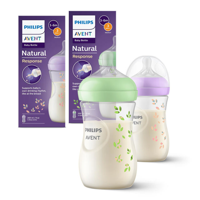 Natural deco bottle 260 ml purple/green